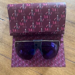 MAX MARA Shield Sunglasses with Burgundy Monogram Case